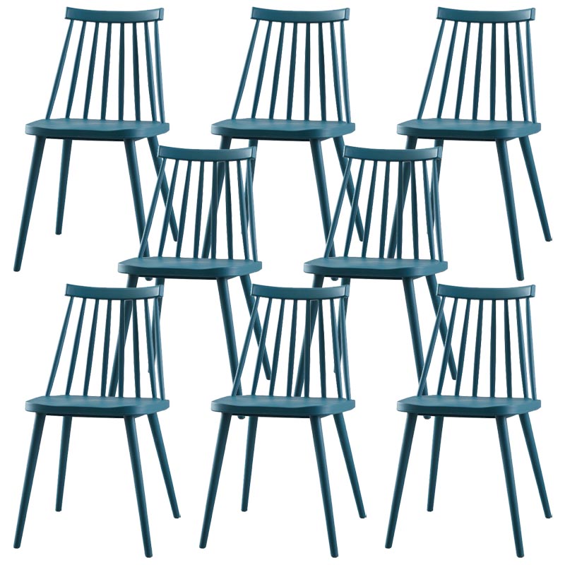 Modern Plastic Chair Slat Back Side Chair Wood in Matte Finish for Home