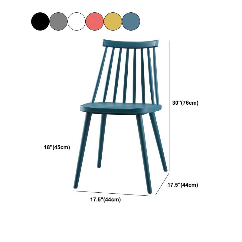 Modern Plastic Chair Slat Back Side Chair Wood in Matte Finish for Home