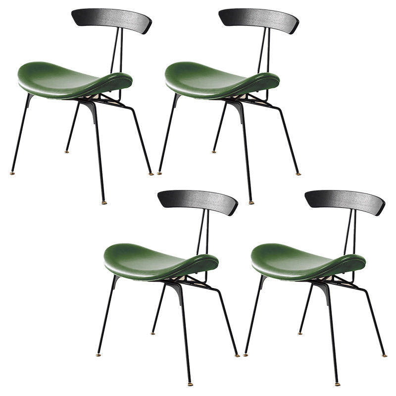 Metal Upholstered Dining Side Chair Industrial Dining Side Chair