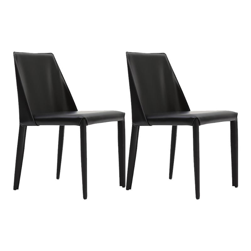 Modern Dining Chairs Armless Chairs with Metal Legs for Kitchen