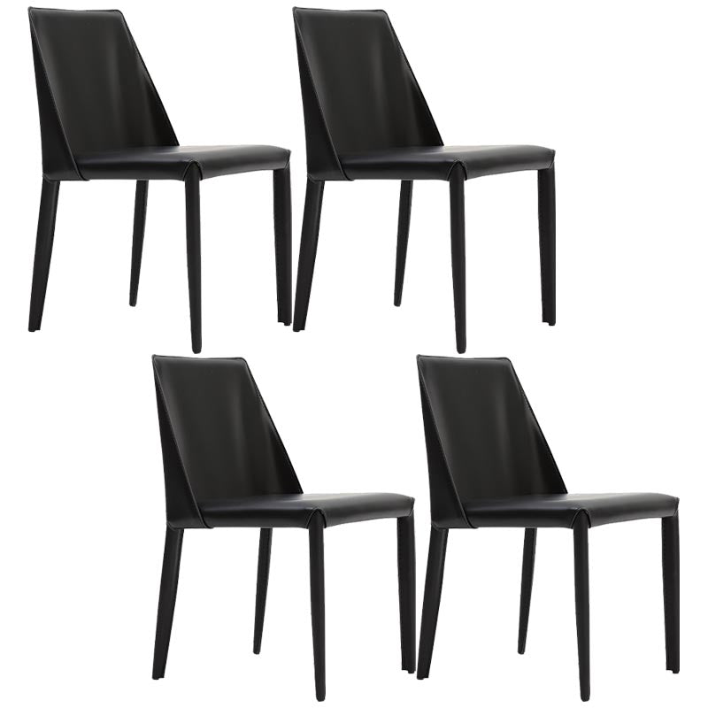 Modern Dining Chairs Armless Chairs with Metal Legs for Kitchen