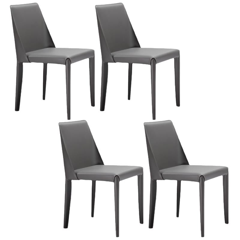 Modern Dining Chairs Armless Chairs with Metal Legs for Kitchen