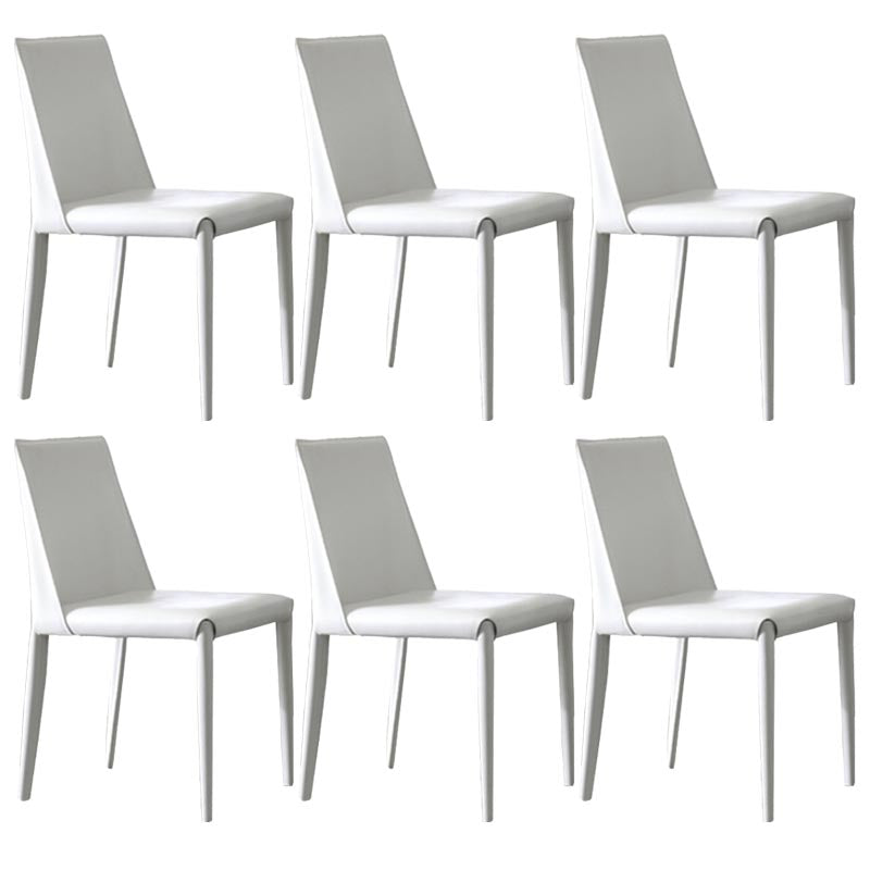 Modern Dining Chairs Armless Chairs with Metal Legs for Kitchen