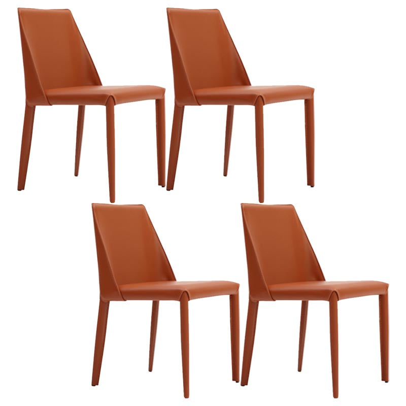 Modern Dining Chairs Armless Chairs with Metal Legs for Kitchen