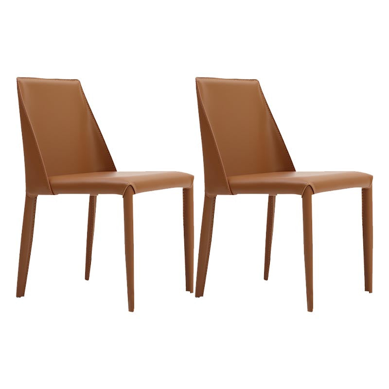 Modern Dining Chairs Armless Chairs with Metal Legs for Kitchen