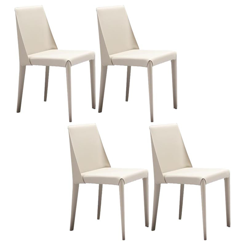 Modern Dining Chairs Armless Chairs with Metal Legs for Kitchen