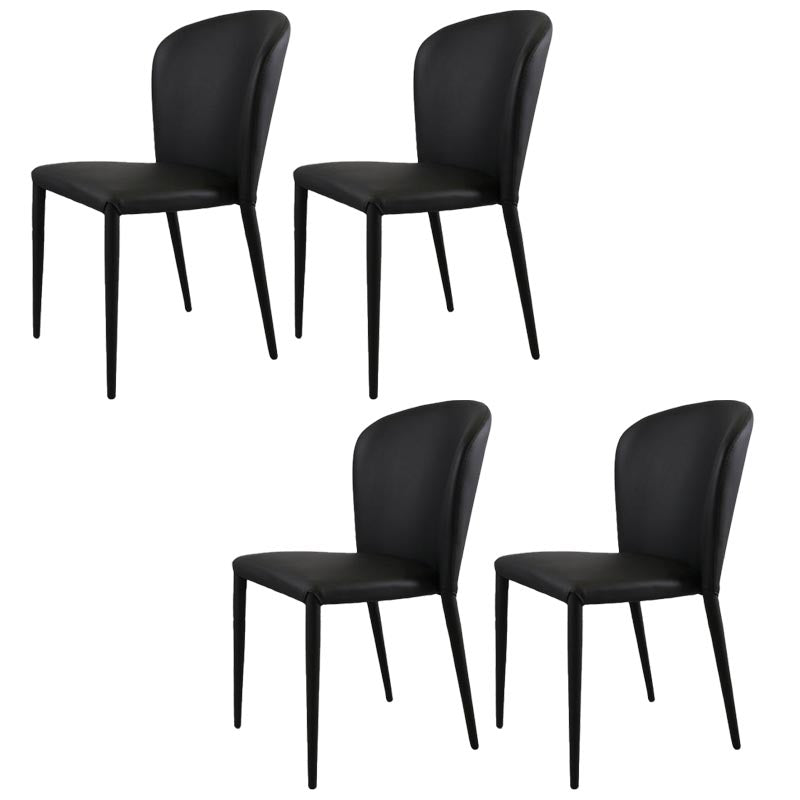 Modern Style Dining Chairs Armless Chairs with Metal Legs for Kitchen