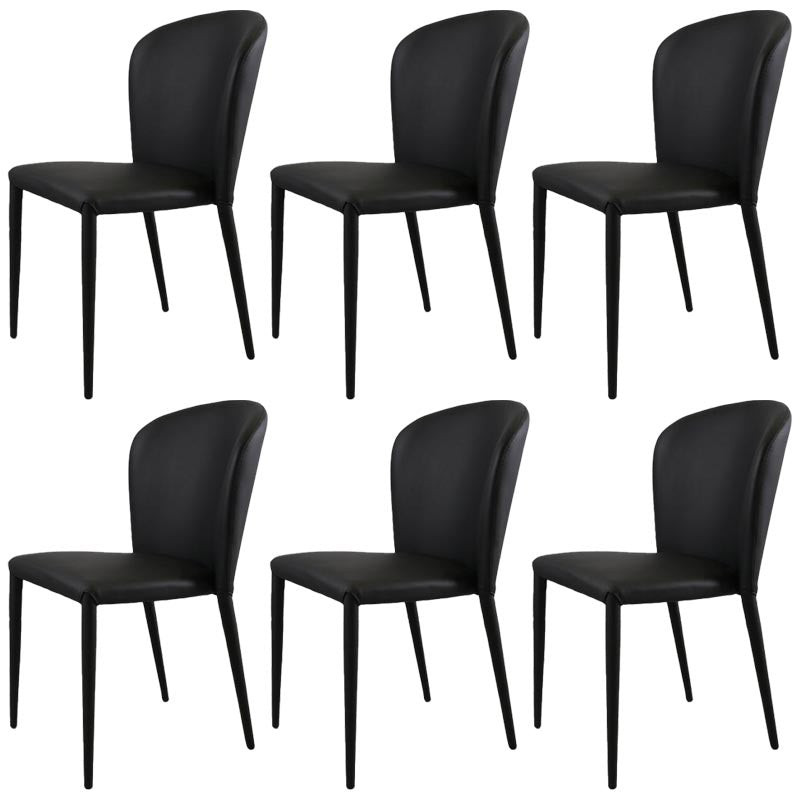 Modern Style Dining Chairs Armless Chairs with Metal Legs for Kitchen