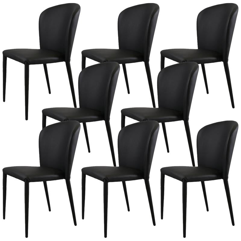 Modern Style Dining Chairs Armless Chairs with Metal Legs for Kitchen