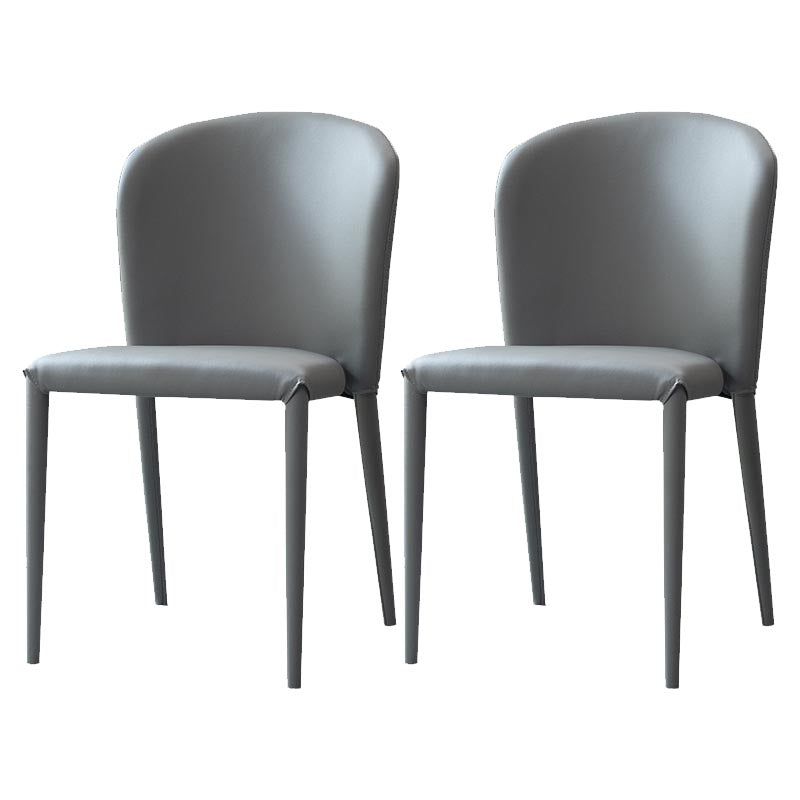 Modern Style Dining Chairs Armless Chairs with Metal Legs for Kitchen