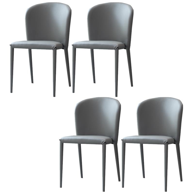 Modern Style Dining Chairs Armless Chairs with Metal Legs for Kitchen