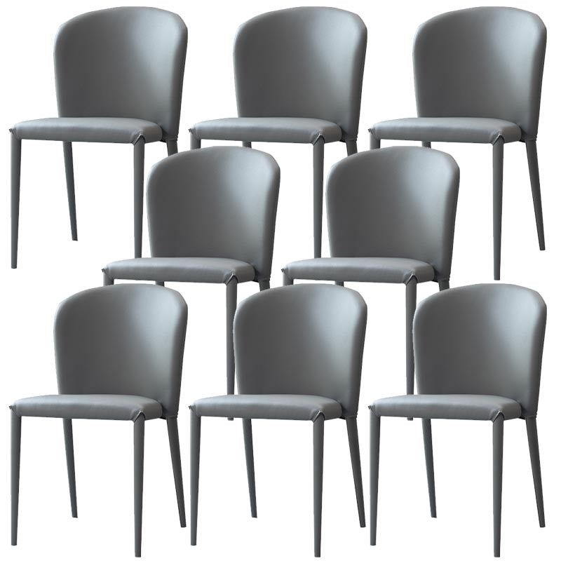 Modern Style Dining Chairs Armless Chairs with Metal Legs for Kitchen