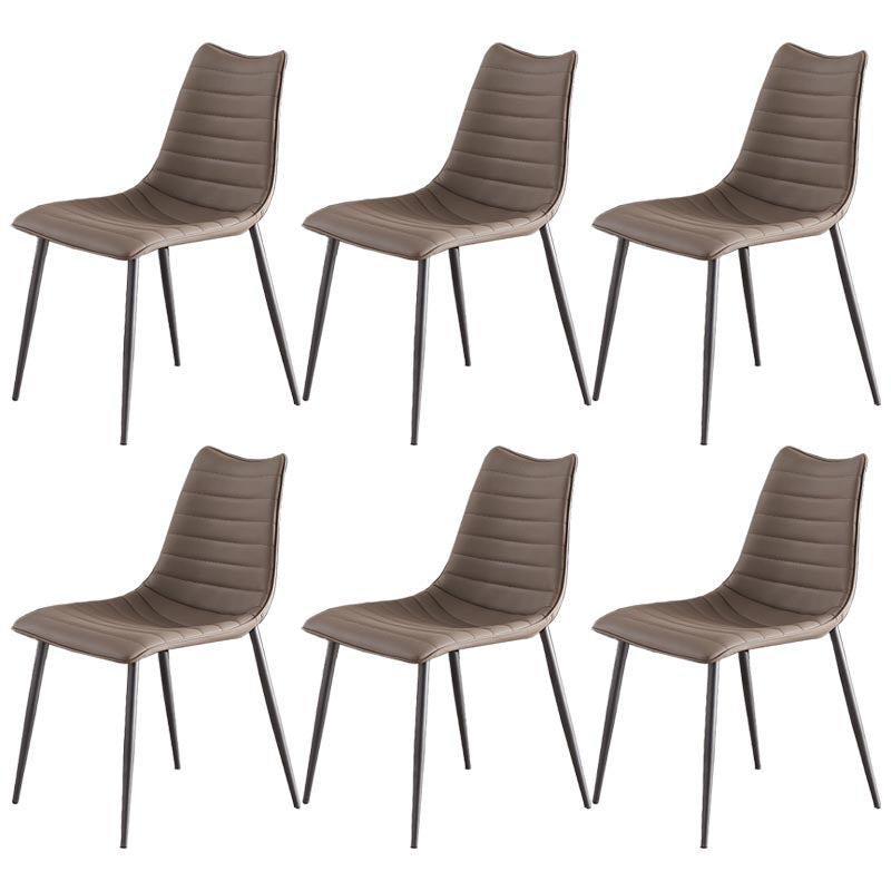 Modern Style Dining Chair Armless Chair with Metal Legs for Kitchen