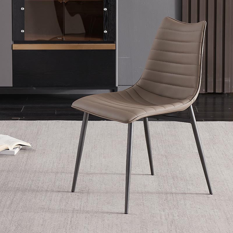 Modern Style Dining Chair Armless Chair with Metal Legs for Kitchen