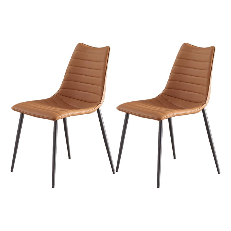 Modern Style Dining Chair Armless Chair with Metal Legs for Kitchen