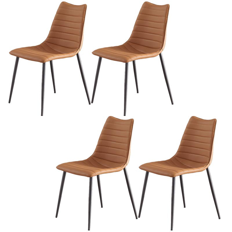 Modern Style Dining Chair Armless Chair with Metal Legs for Kitchen