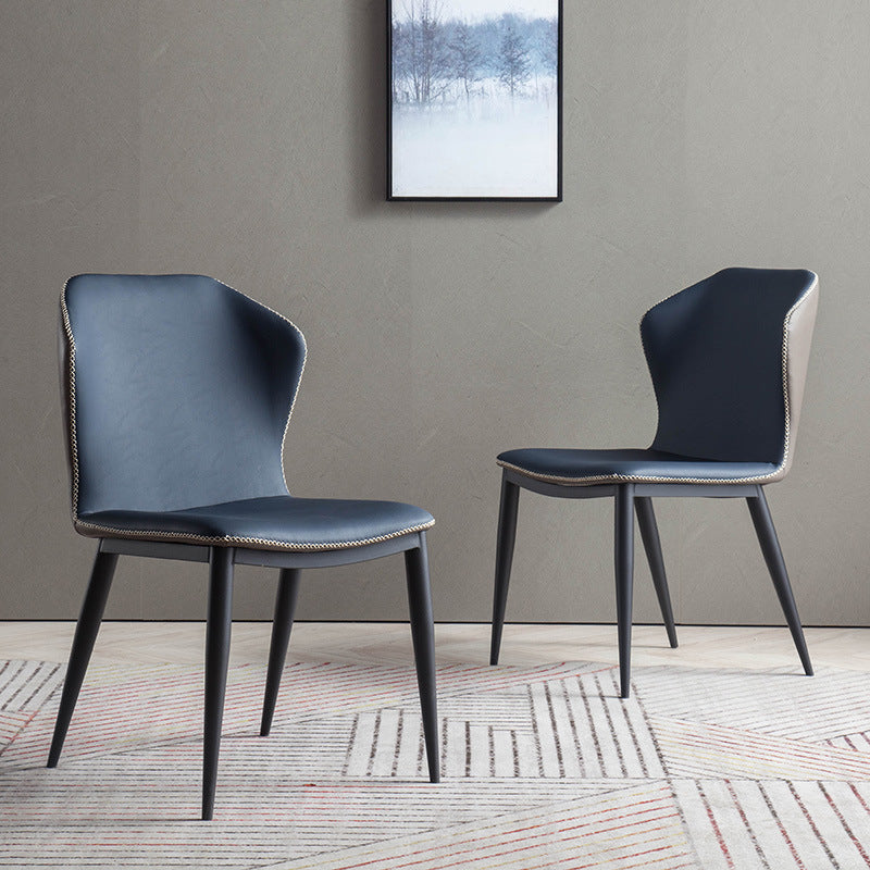 Contemporary Dining Chairs Armless Chairs with Metal Legs for Kitchen