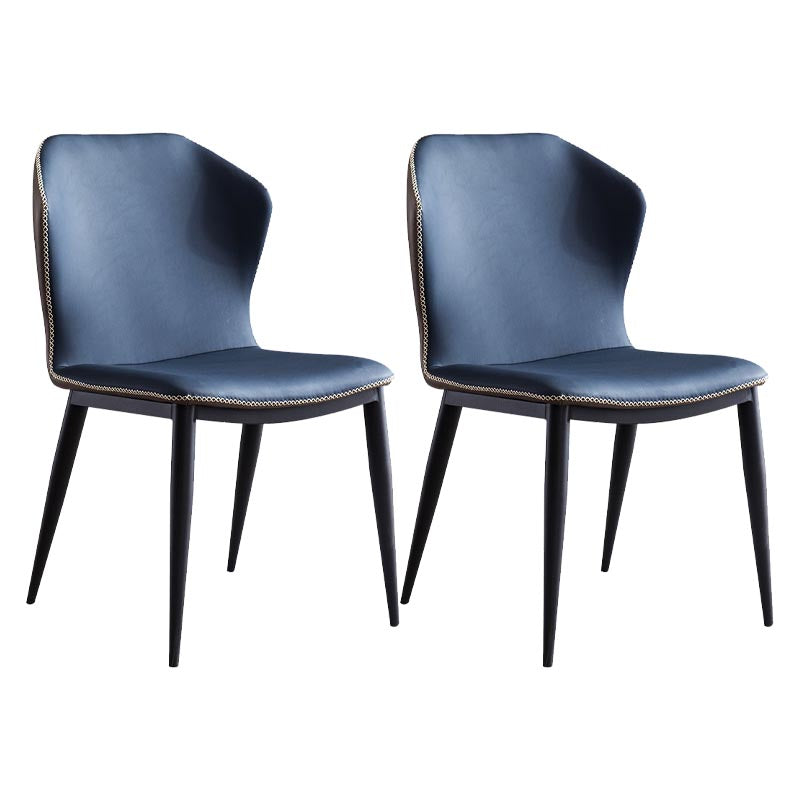 Contemporary Dining Chairs Armless Chairs with Metal Legs for Kitchen