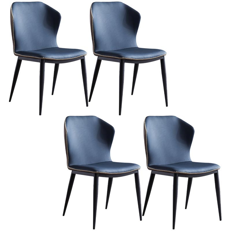 Contemporary Dining Chairs Armless Chairs with Metal Legs for Kitchen