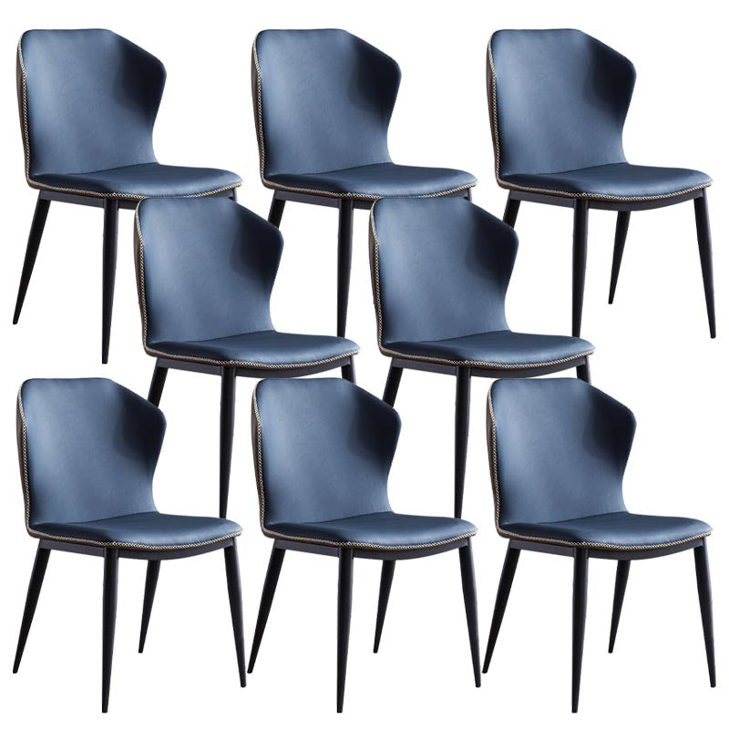 Contemporary Dining Chairs Armless Chairs with Metal Legs for Kitchen