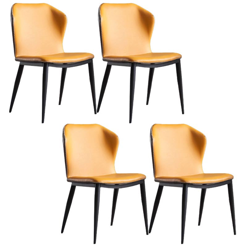 Contemporary Dining Chairs Armless Chairs with Metal Legs for Kitchen