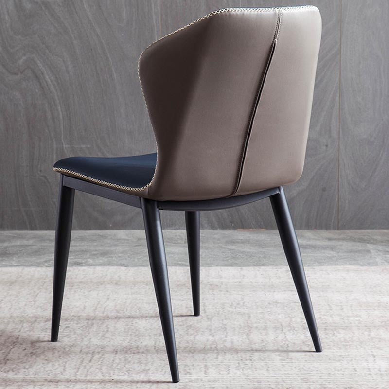 Contemporary Dining Chairs Armless Chairs with Metal Legs for Kitchen