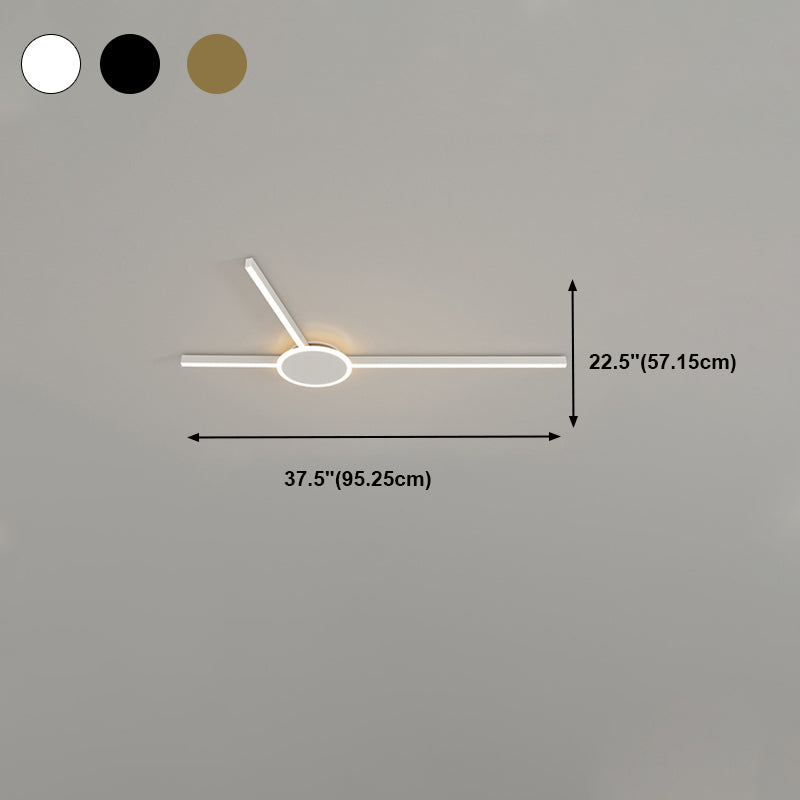 Modern Minimalist LED Ceiling Light Acrylic Linear Flush Mount for  Living Room