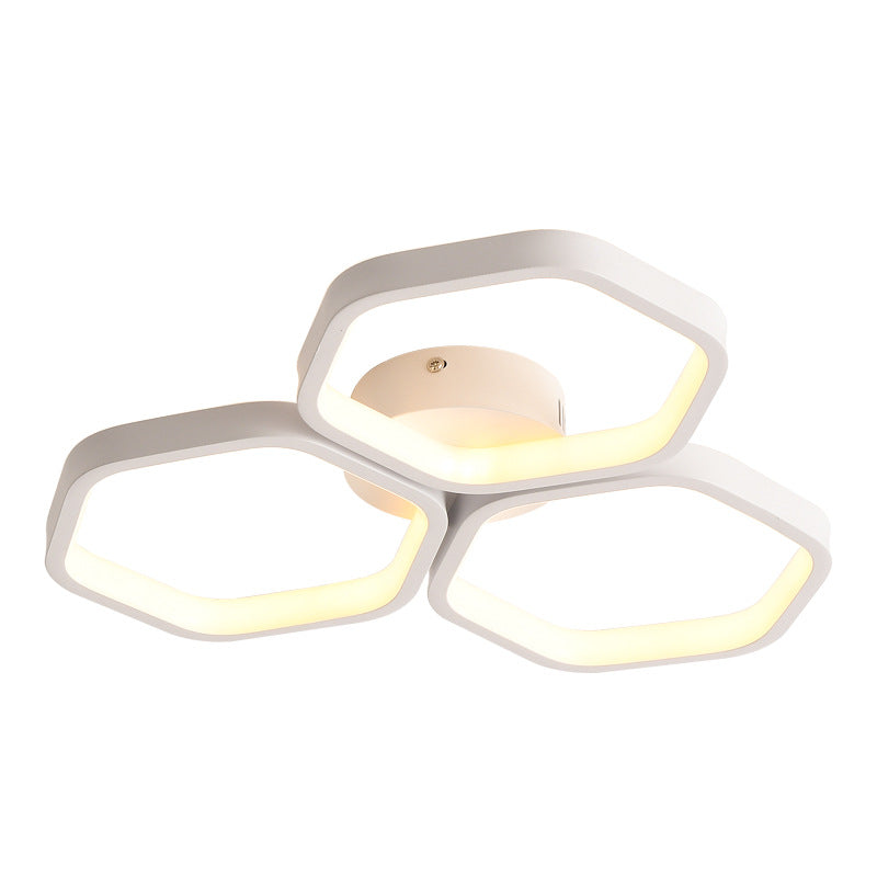 White Acrylic Ceiling Light in Modern Creative Style Geometric LED Flush Mount