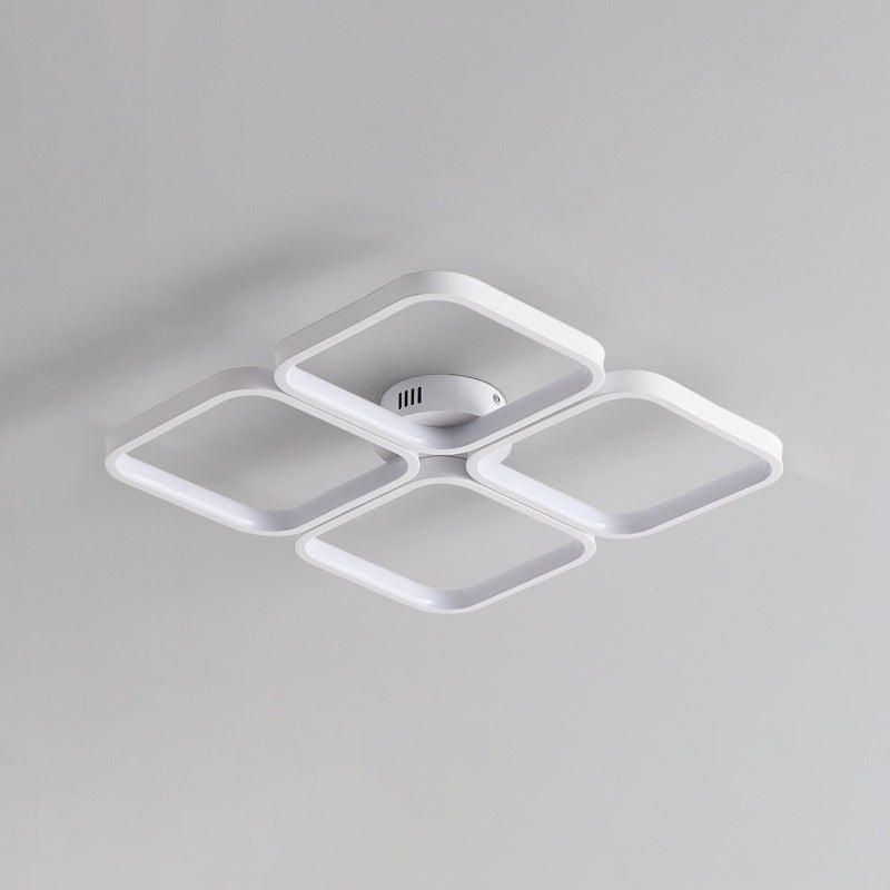 White Acrylic Ceiling Light in Modern Creative Style Geometric LED Flush Mount