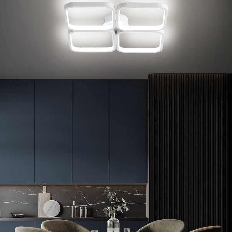 White Acrylic Ceiling Light in Modern Creative Style Geometric LED Flush Mount