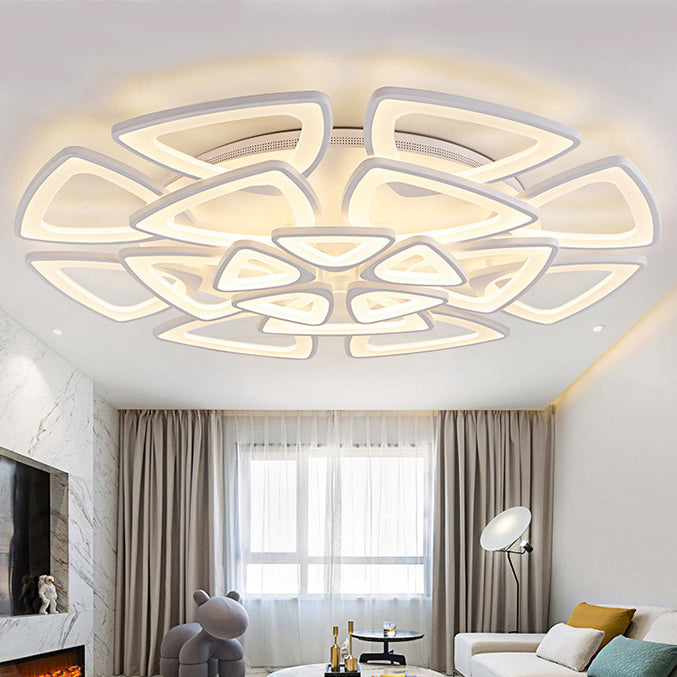 Modern Creative LED Ceiling Light Acrylic Geometric Flush Mount in White