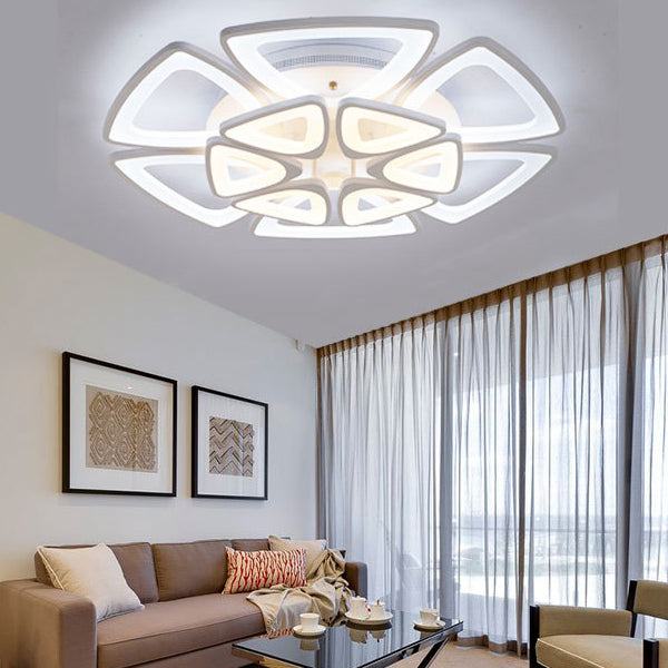 Modern Creative LED Ceiling Light Acrylic Geometric Flush Mount in White