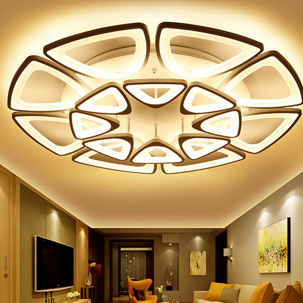 Modern Creative LED Ceiling Light Acrylic Geometric Flush Mount in White