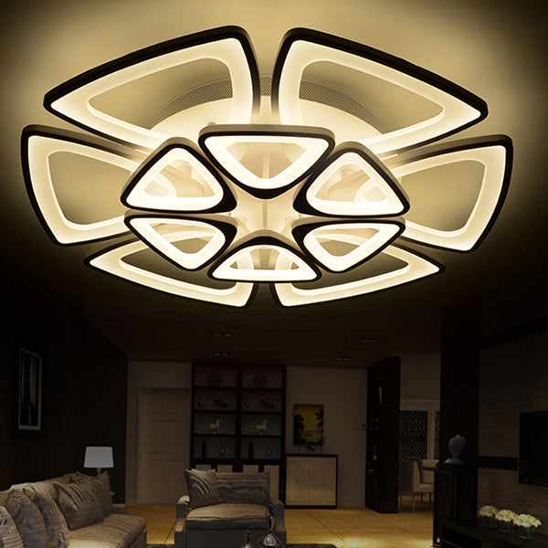 Modern Creative LED Ceiling Light Acrylic Geometric Flush Mount in White