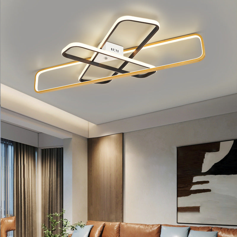 Modern Creative LED Ceiling Light Geometric 3-Light Flush Mount with Silicone Shade