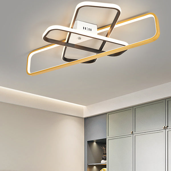 Modern Creative LED Ceiling Light Geometric 3-Light Flush Mount with Silicone Shade