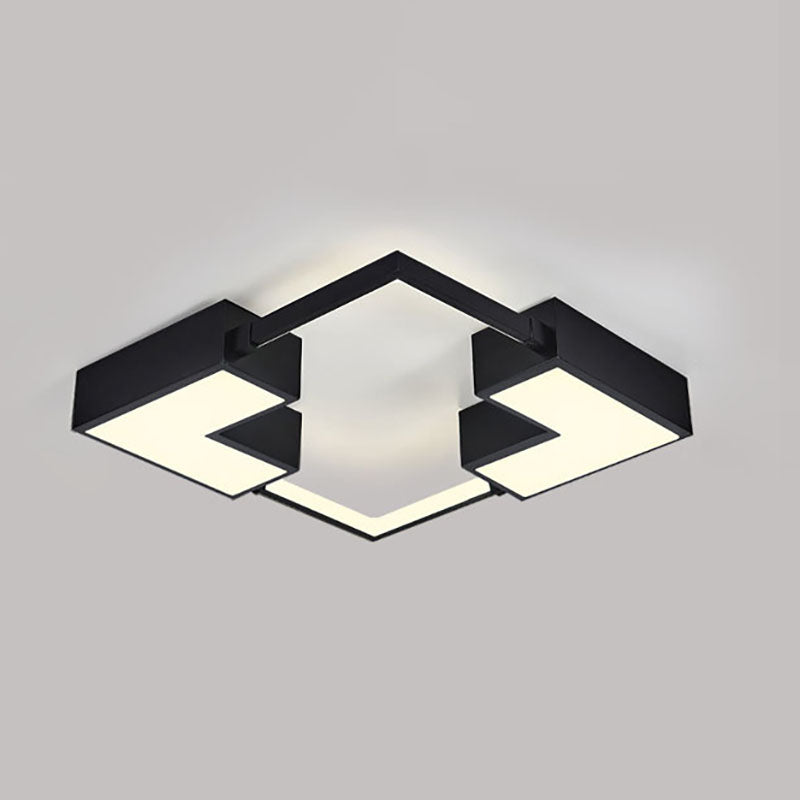 Metal Square LED Ceiling Fixture in Modern Style Acrylic Flush Mount for Bedroom