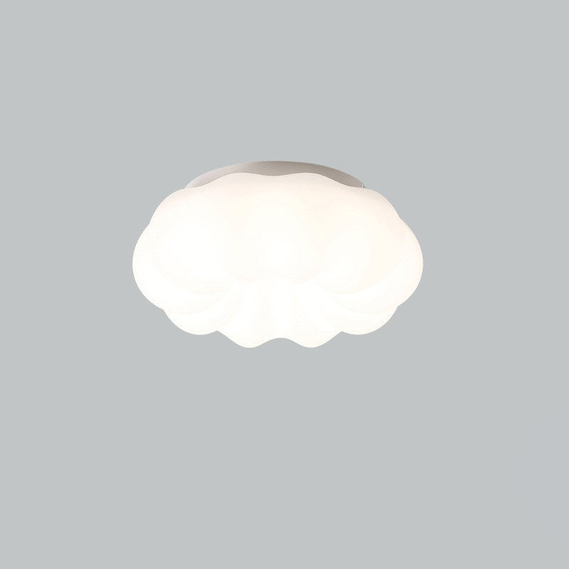 Modern Simplicity LED Flush Mount Cloud Shape Plastic Ceiling Light in White