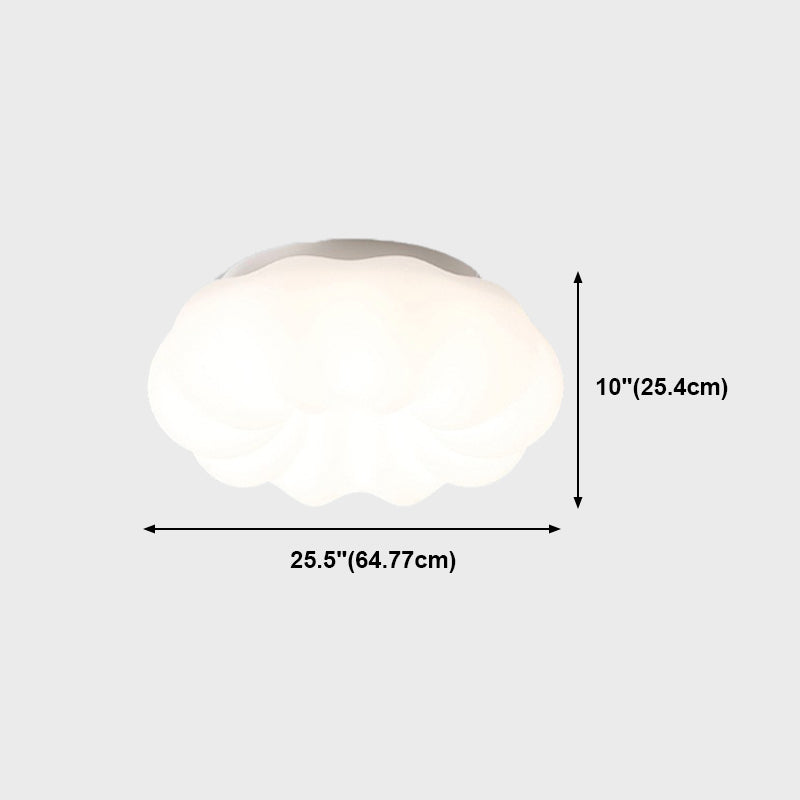 Modern Simplicity LED Flush Mount Cloud Shape Plastic Ceiling Light in White