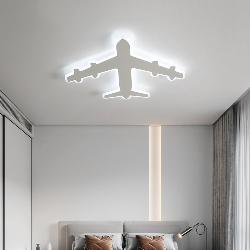 White Airplane LED Ceiling Light in Modern Creative Style Acrylic Flush Mount for Bedroom