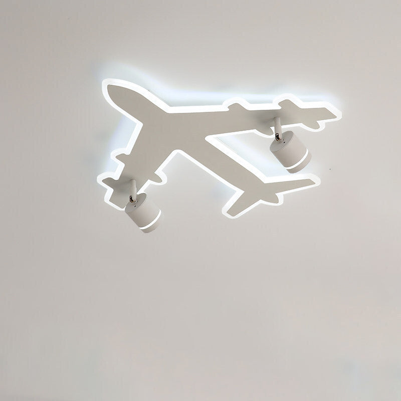 White Airplane LED Ceiling Light in Modern Creative Style Acrylic Flush Mount for Bedroom