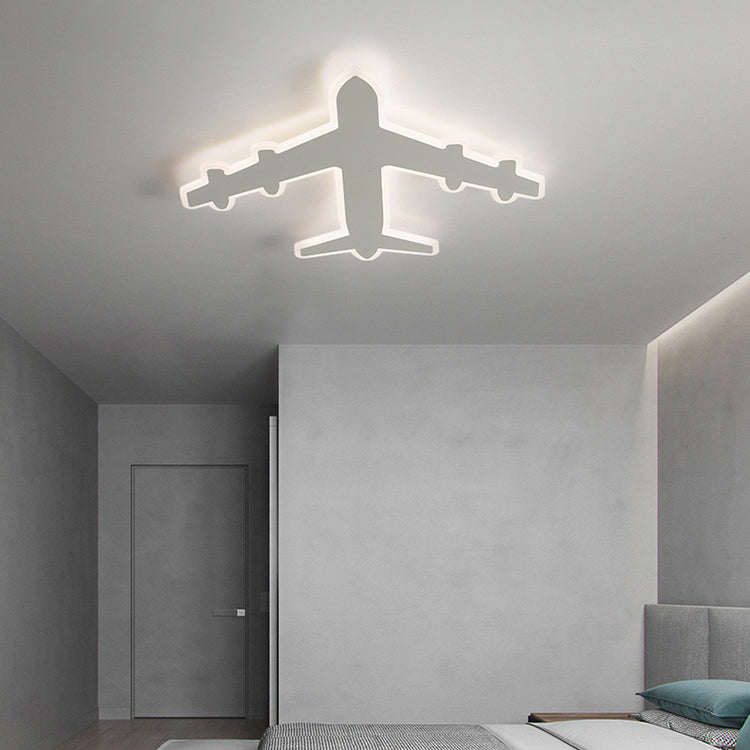 White Airplane LED Ceiling Light in Modern Creative Style Acrylic Flush Mount for Bedroom