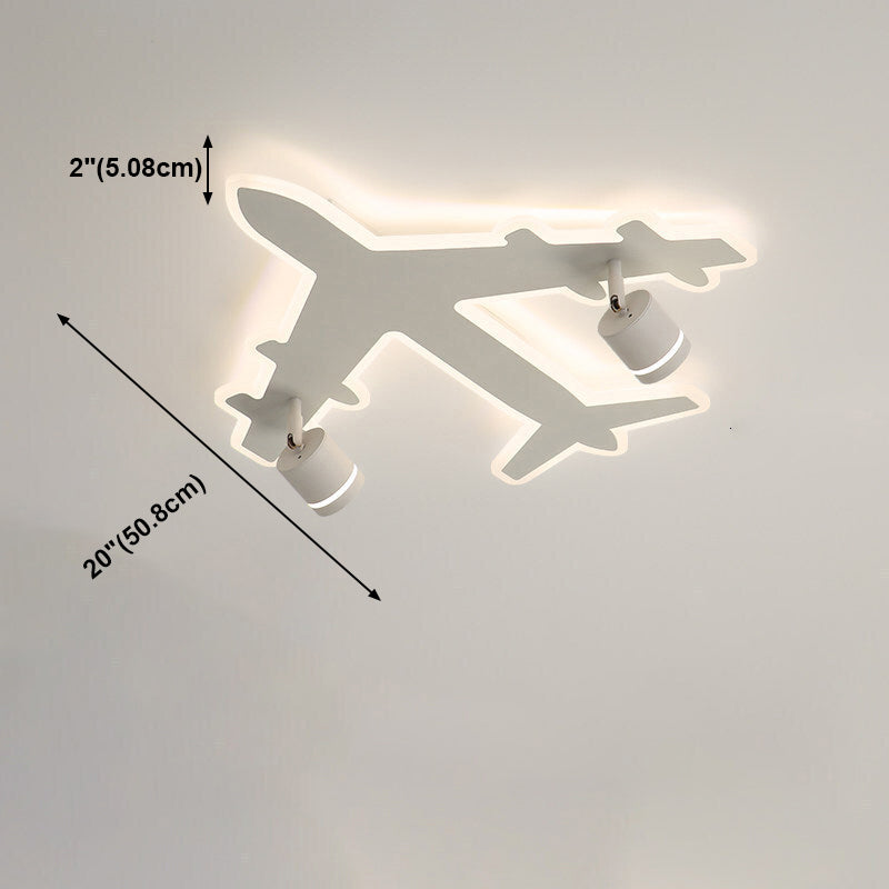 White Airplane LED Ceiling Light in Modern Creative Style Acrylic Flush Mount for Bedroom