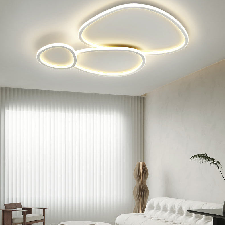 White Circular Flush Mount in Modern Minimalist Acrylic LED Ceiling Light for Bedroom