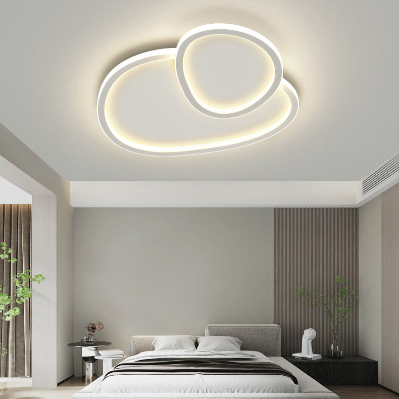 White Circular Flush Mount in Modern Minimalist Acrylic LED Ceiling Light for Bedroom