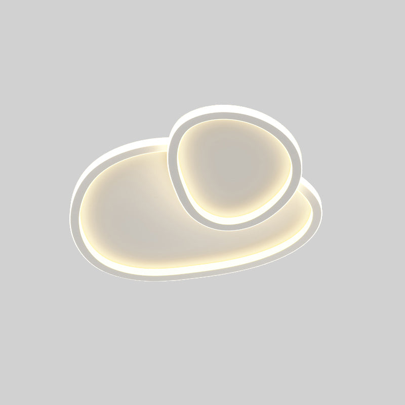 White Circular Flush Mount in Modern Minimalist Acrylic LED Ceiling Light for Bedroom