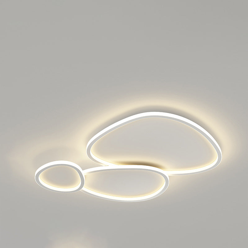 White Circular Flush Mount in Modern Minimalist Acrylic LED Ceiling Light for Bedroom