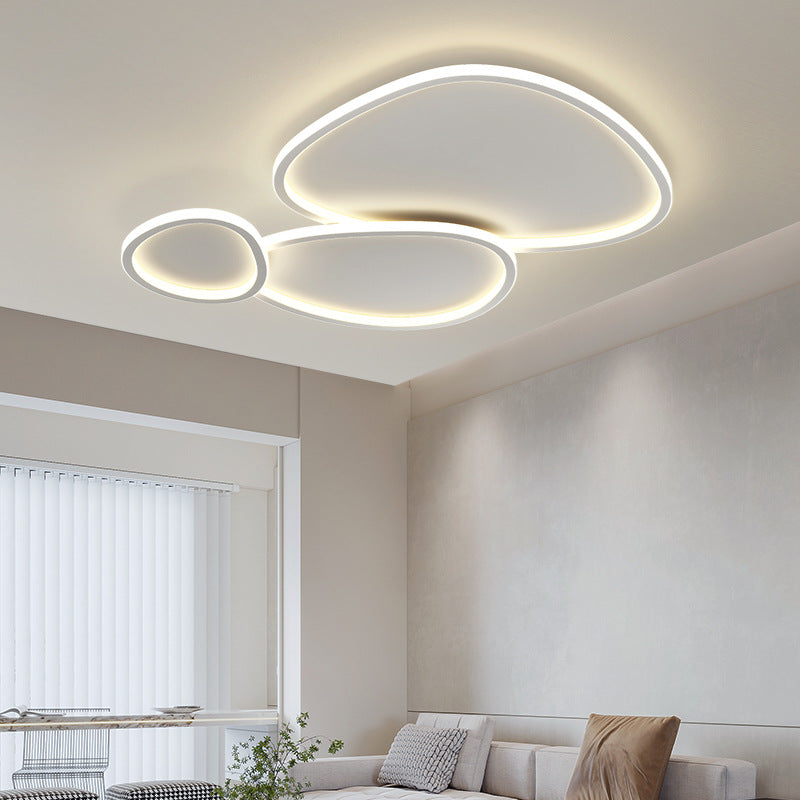 White Circular Flush Mount in Modern Minimalist Acrylic LED Ceiling Light for Bedroom