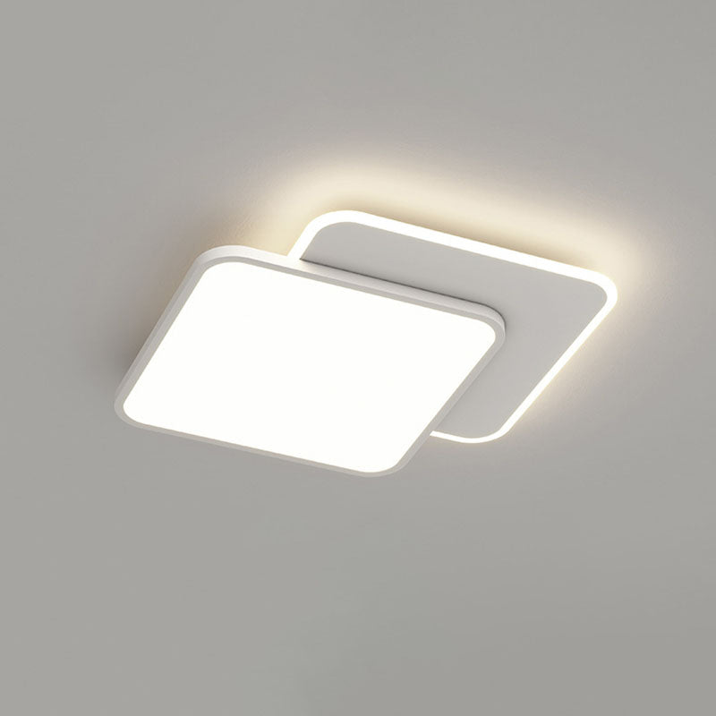 White 2-Light Flush Mount in Modern Creative Style Geometric LED Ceiling Light