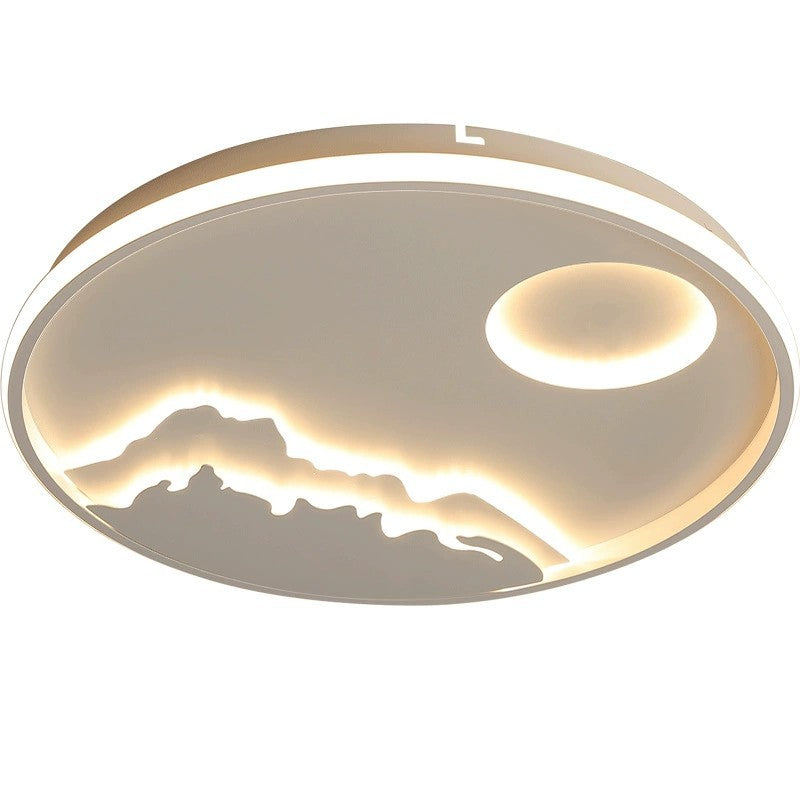 White Circular Flush Mount in Modern Creative Style Acrylic LED Ceiling Fixture